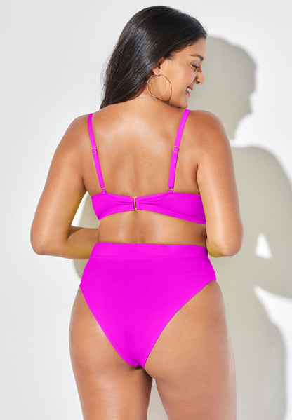 Mentor Tie Front High Waist Bikini Set