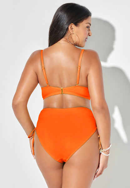 Mentor Tie Front High Waist Side Tie Bikini Set