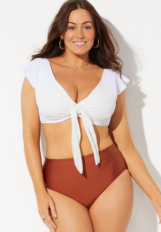 Cup Sized Cap Sleeve Underwire Bikini Set