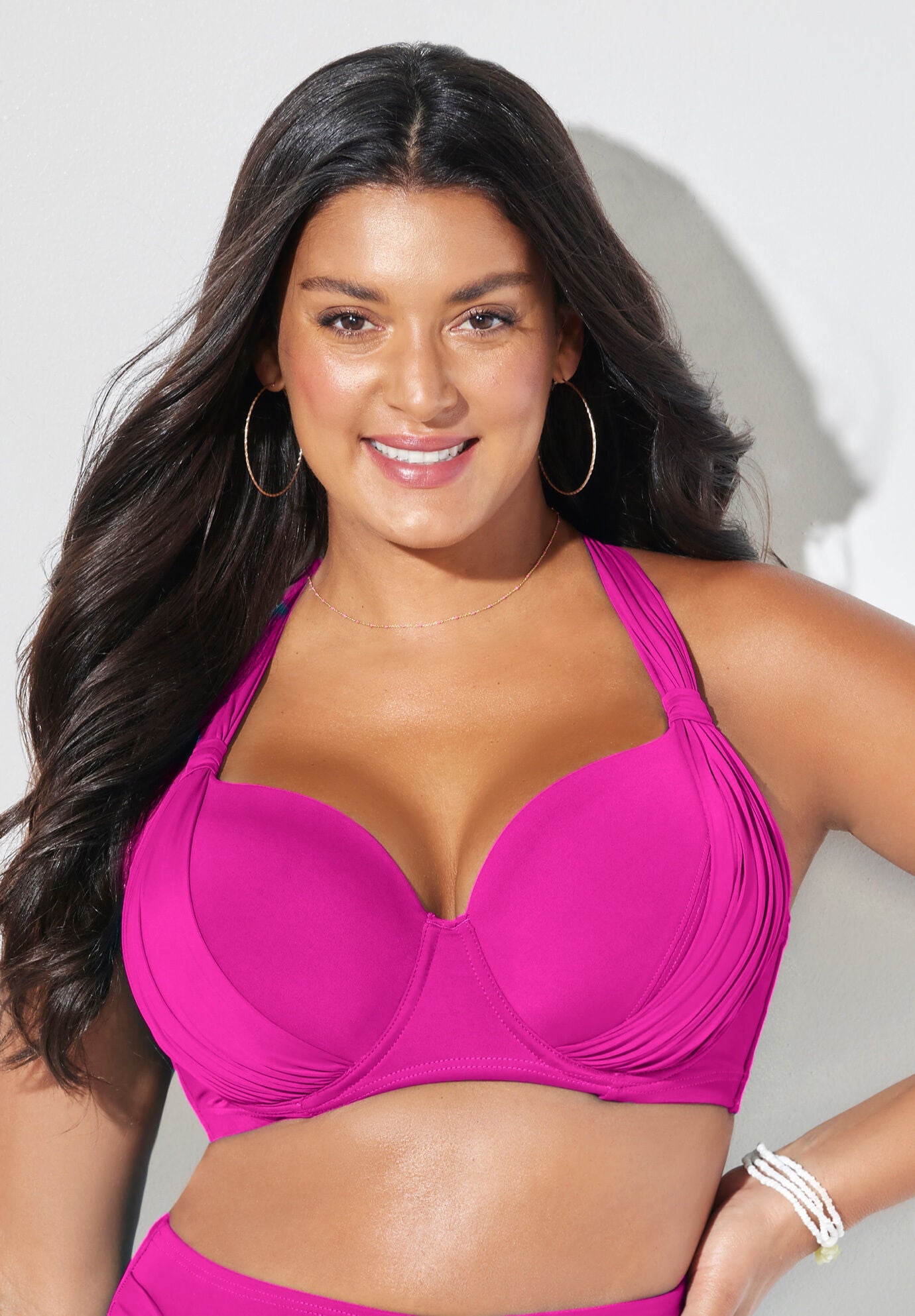 Bra Sized Drape Front Underwire Bikini Top