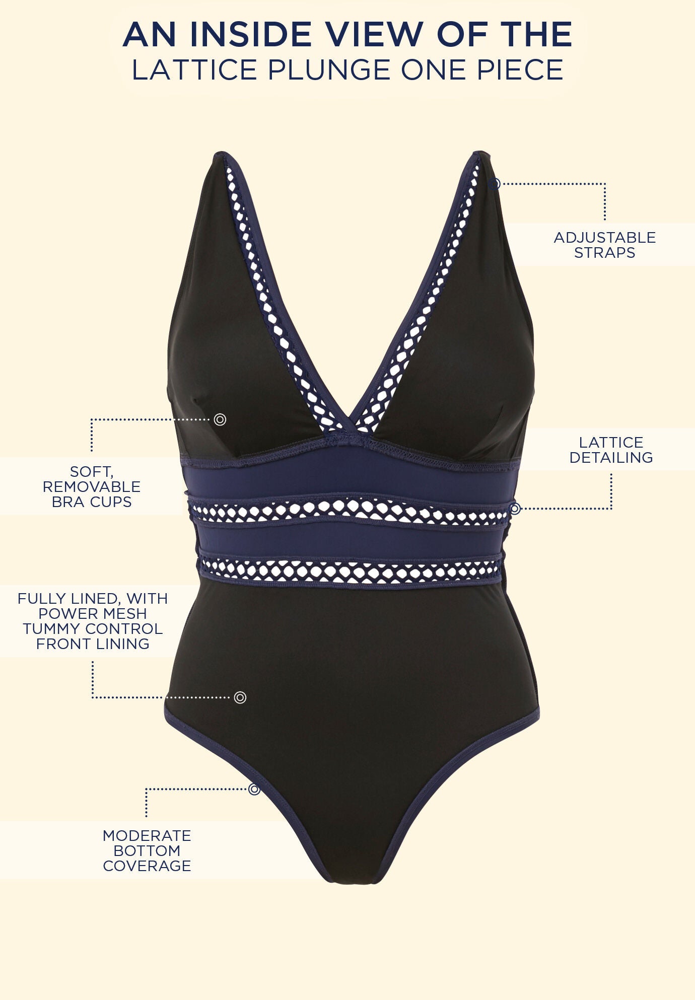 Lattice Plunge One Piece Swimsuit