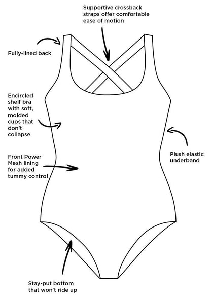 Chlorine Resistant Cross Back One Piece Swimsuit