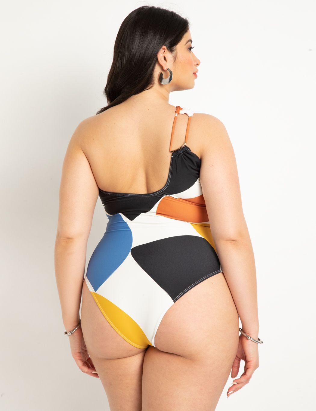 One Shoulder Cutout Detail Swimsuit